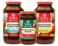 NEW - Amber Glass Jars of EDEN® Organic Tomatoes & Sauces