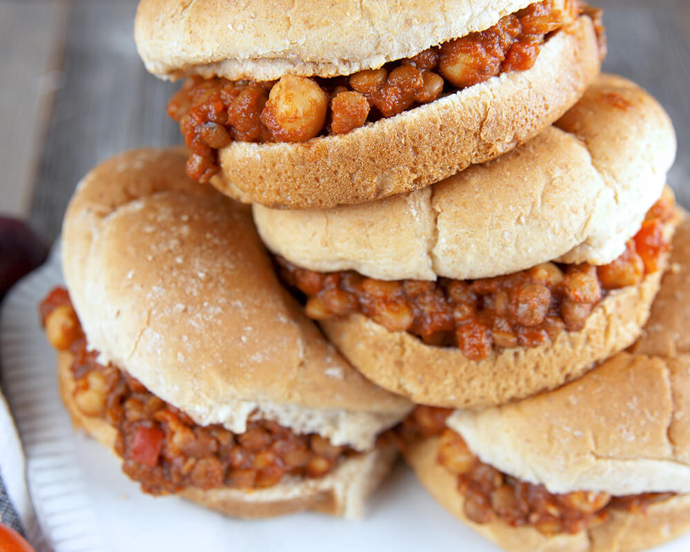 Lentil Chickpea Sloppy Joes
