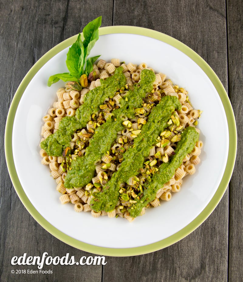 Ditalini Pasta with Pistachio Basil Pesto Ditalini Pasta with Pistachio Basil Pesto