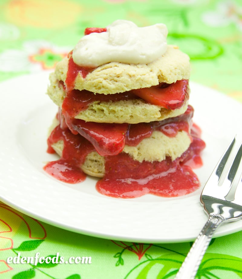 Strawberry Shortcake with Tofu Whipped Cream