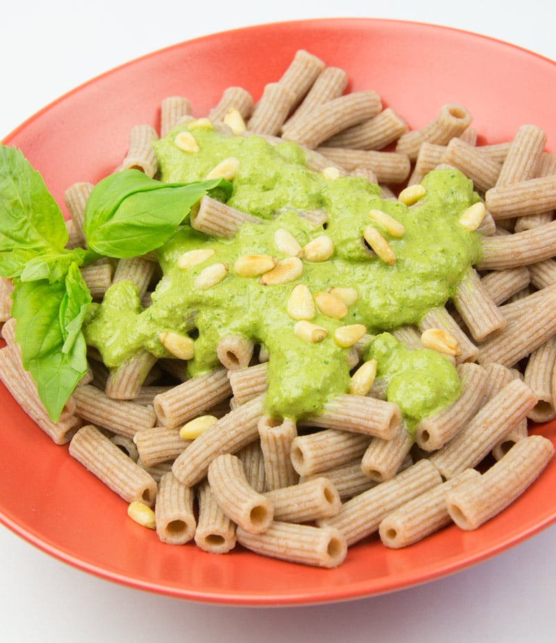 Pasta with Basil Pine Nut Pesto