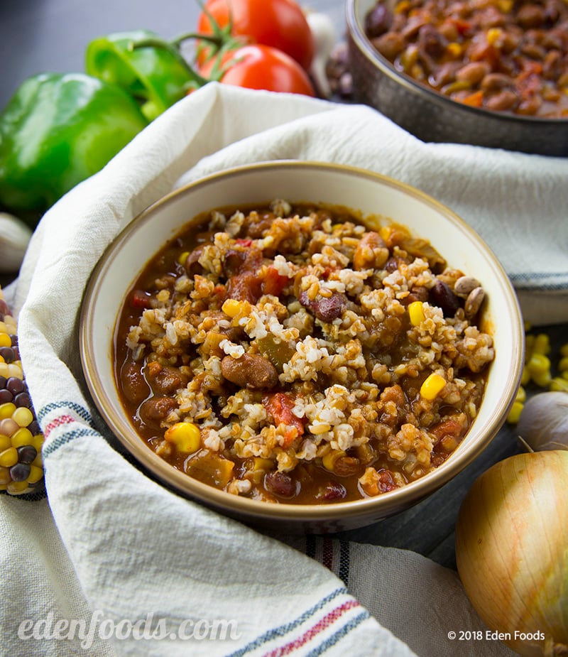 Two Bean Vegetable Chili with Bulgur