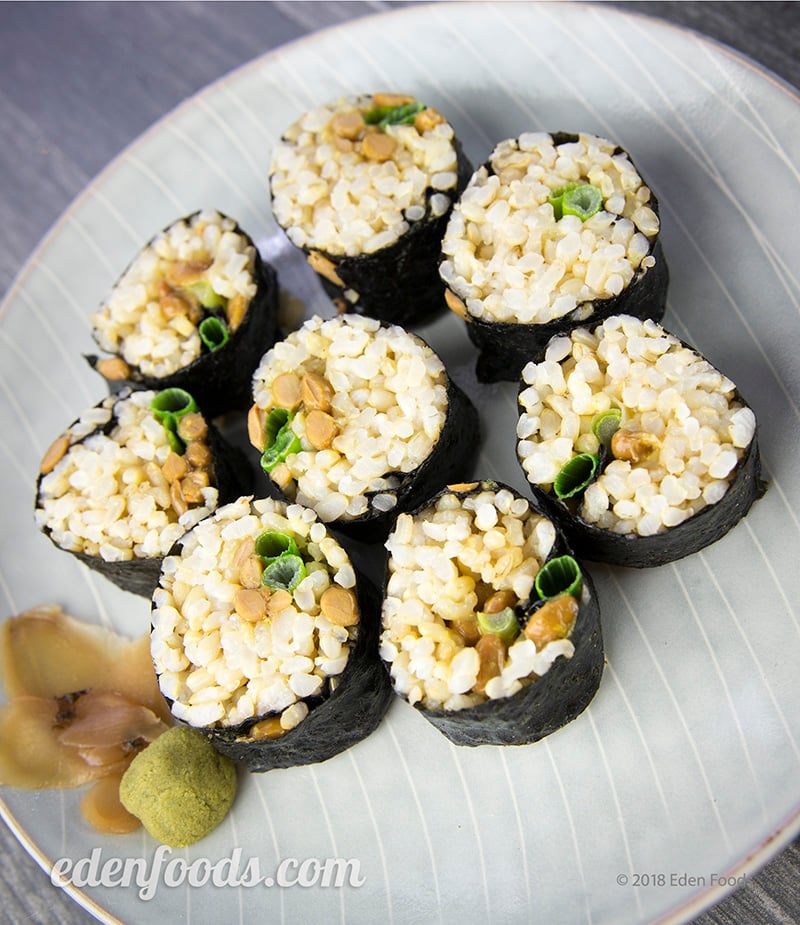 Brown Rice & Natto Maki Sushi