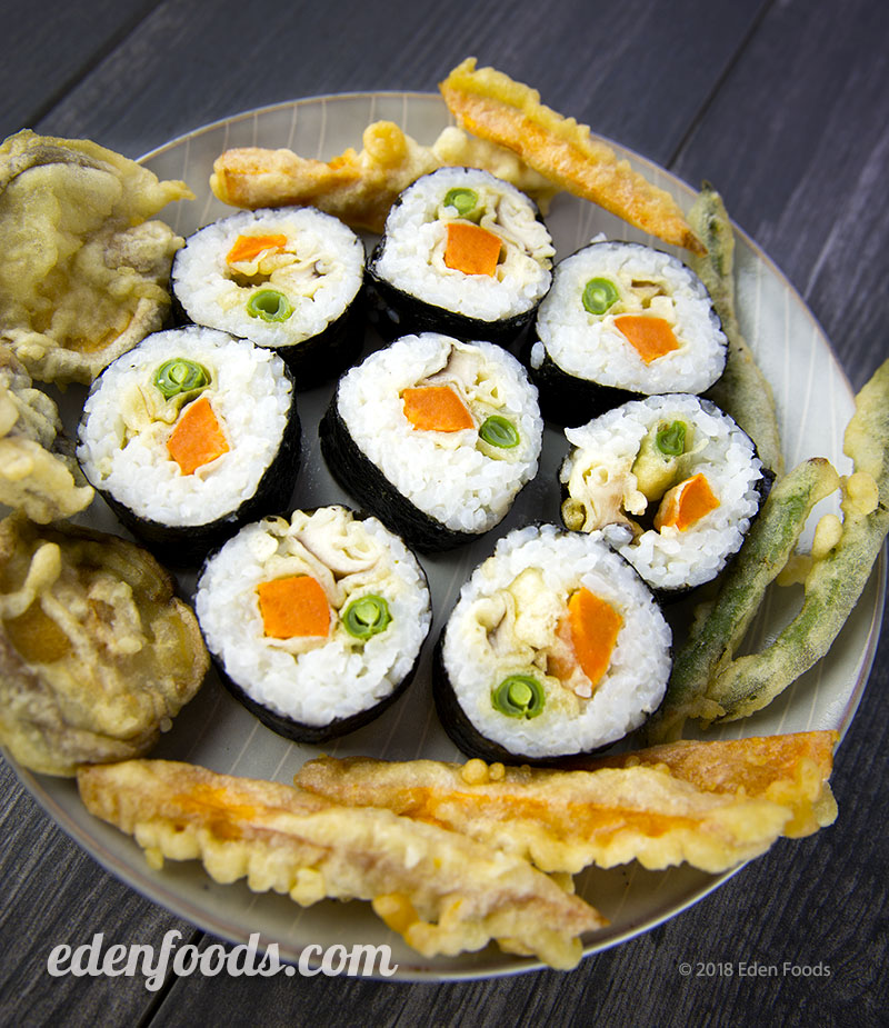 Eden Foods Eden Recipes Mixed Tempura Veggie Maki Roll