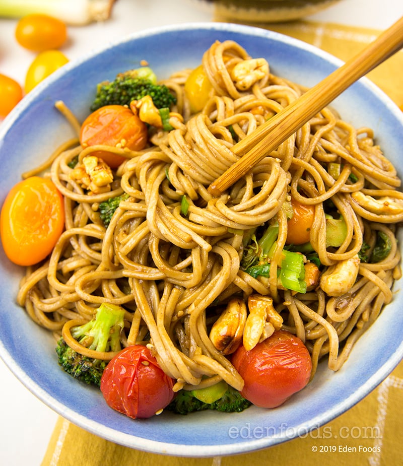 Soba with Veggies, Maple Cashews & Miso Sauce Soba with Veggies, Maple Cashews & Miso Sauce