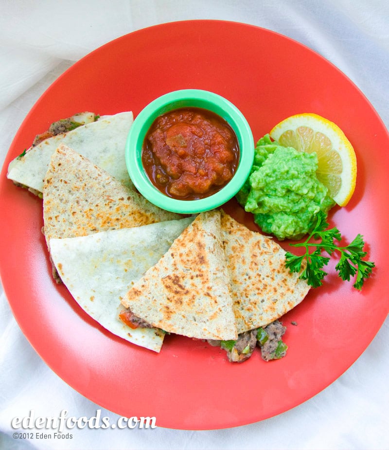 Black Bean Quesadillas with Salsa and Guacamole Black Bean Quesadillas with Salsa and Guacamole