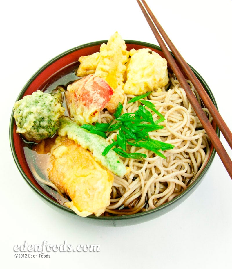 Noodles and Broth with Vegetable Tempura Noodles and Broth with Vegetable Tempura