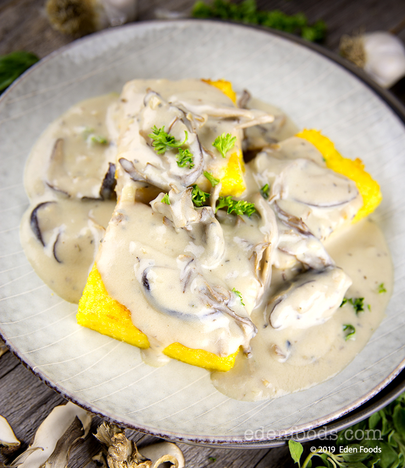 Mushroom Cream Sauce over Polenta Mushroom Cream Sauce over Polenta