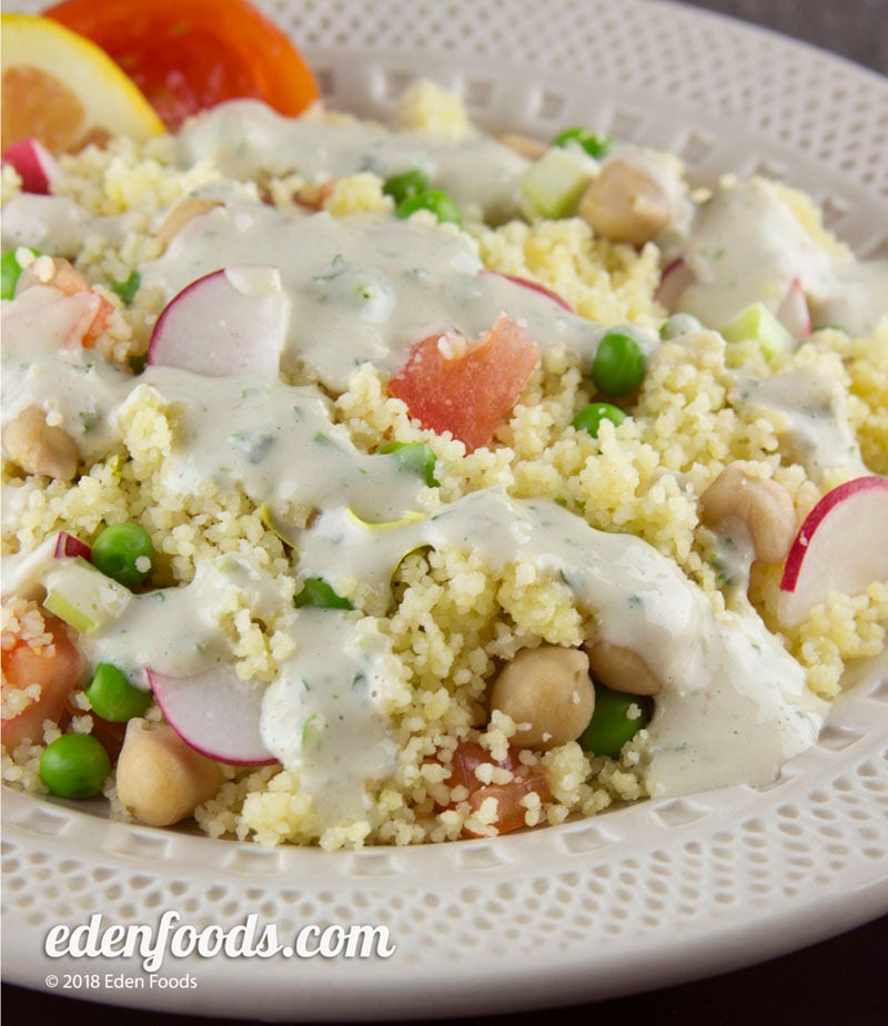 Couscous Salad with Tahini Scallion Dressing