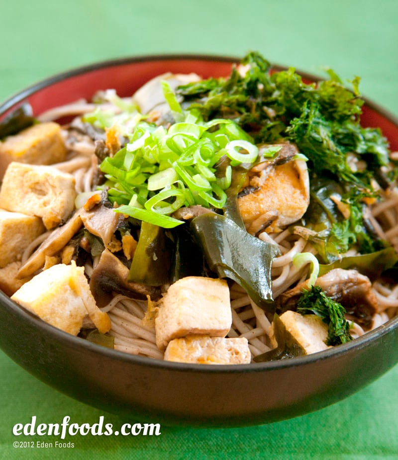 Soba Noodles with Tofu, Mushrooms and Nori