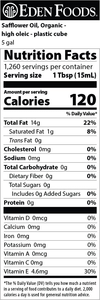 Safflower Oil (Refined, High Oleic) Organic