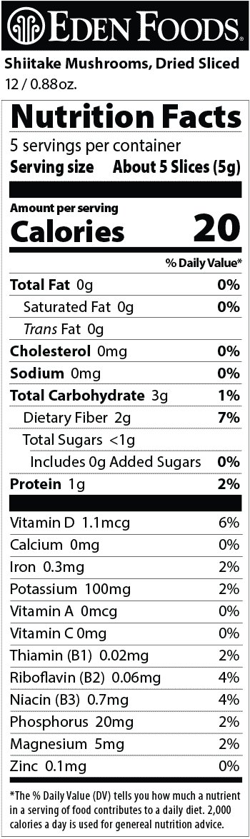 Dried Shiitake Mushrooms Nutrition Facts Nutrition Pics